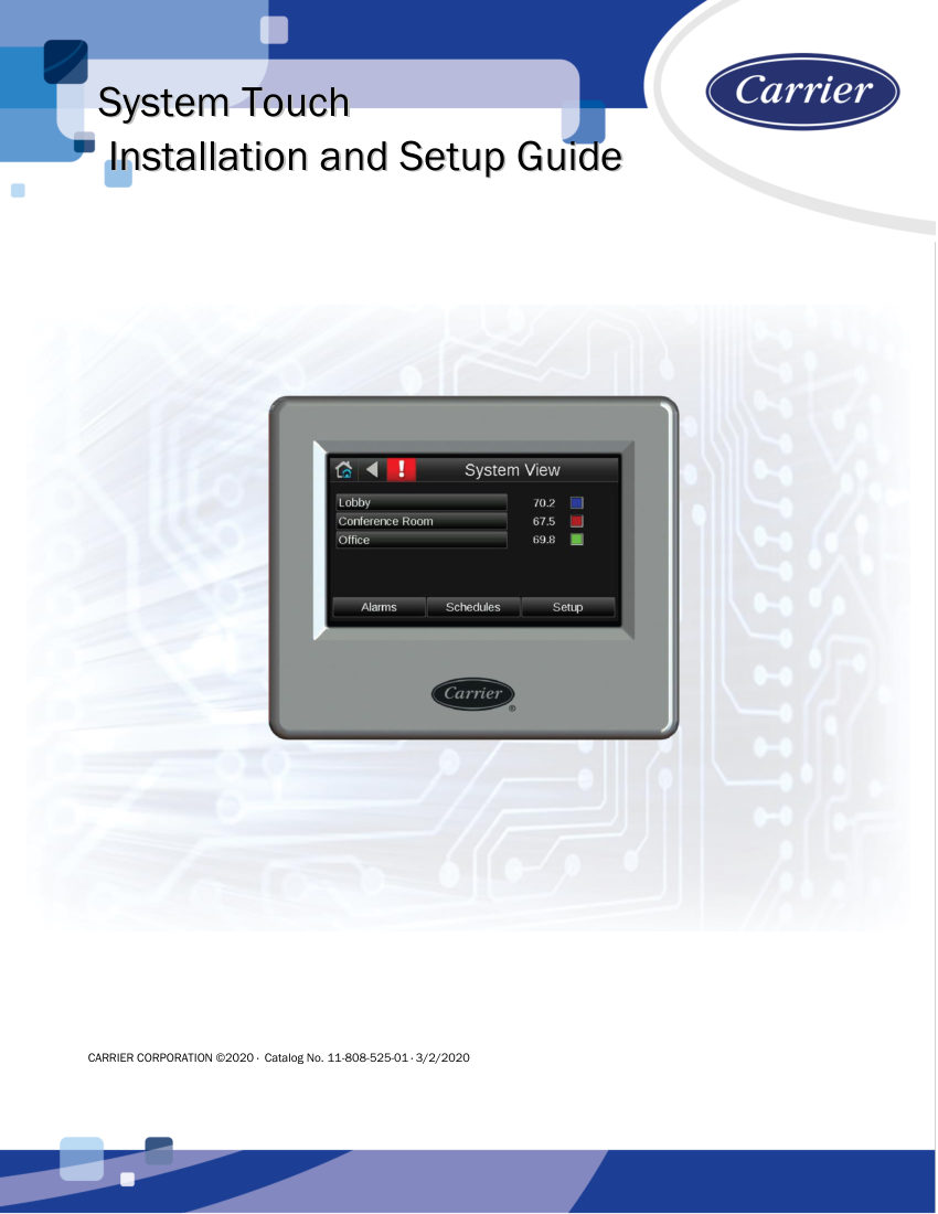 Carrier SYST1-4-CAR cut sheet — first page