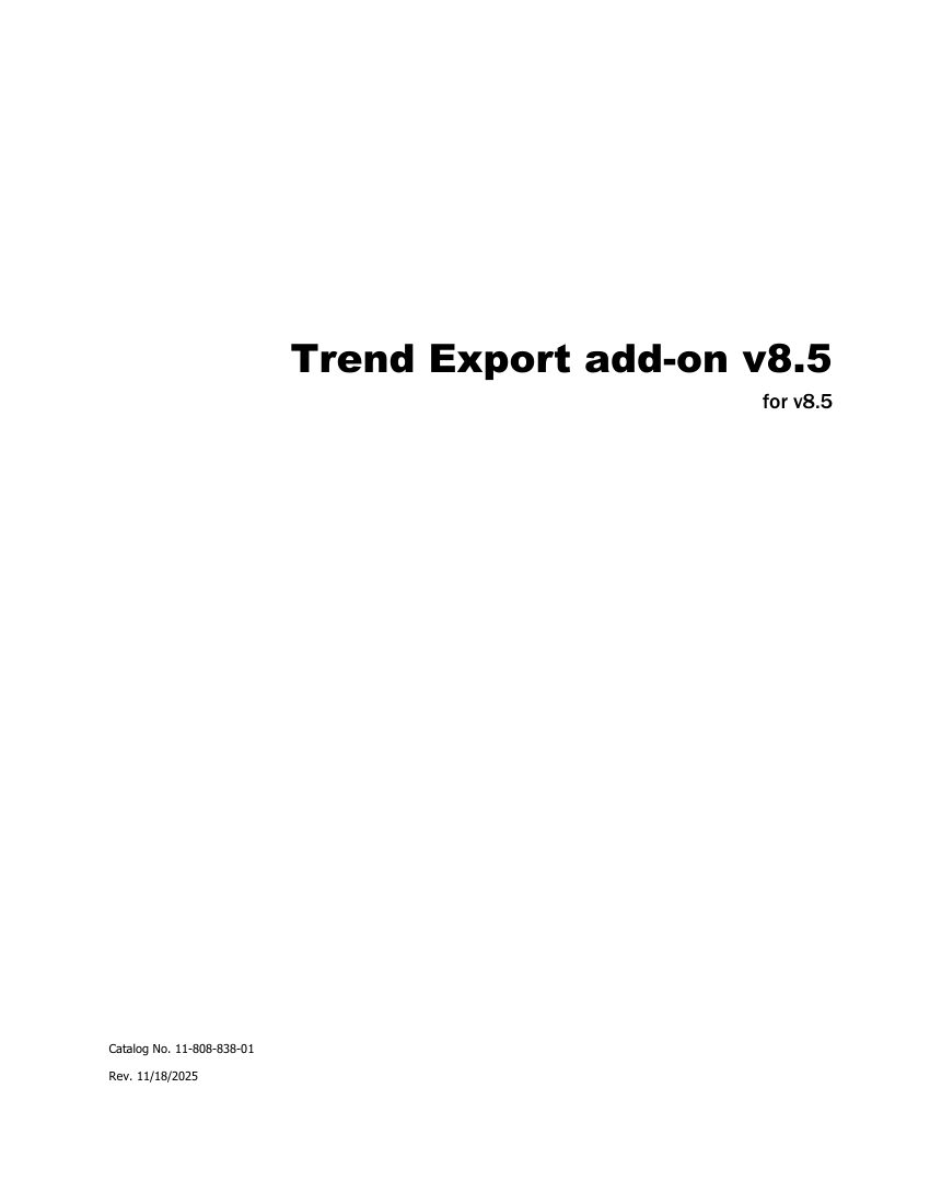Carrier Trend Export add-on v8.5 cut sheet — first page