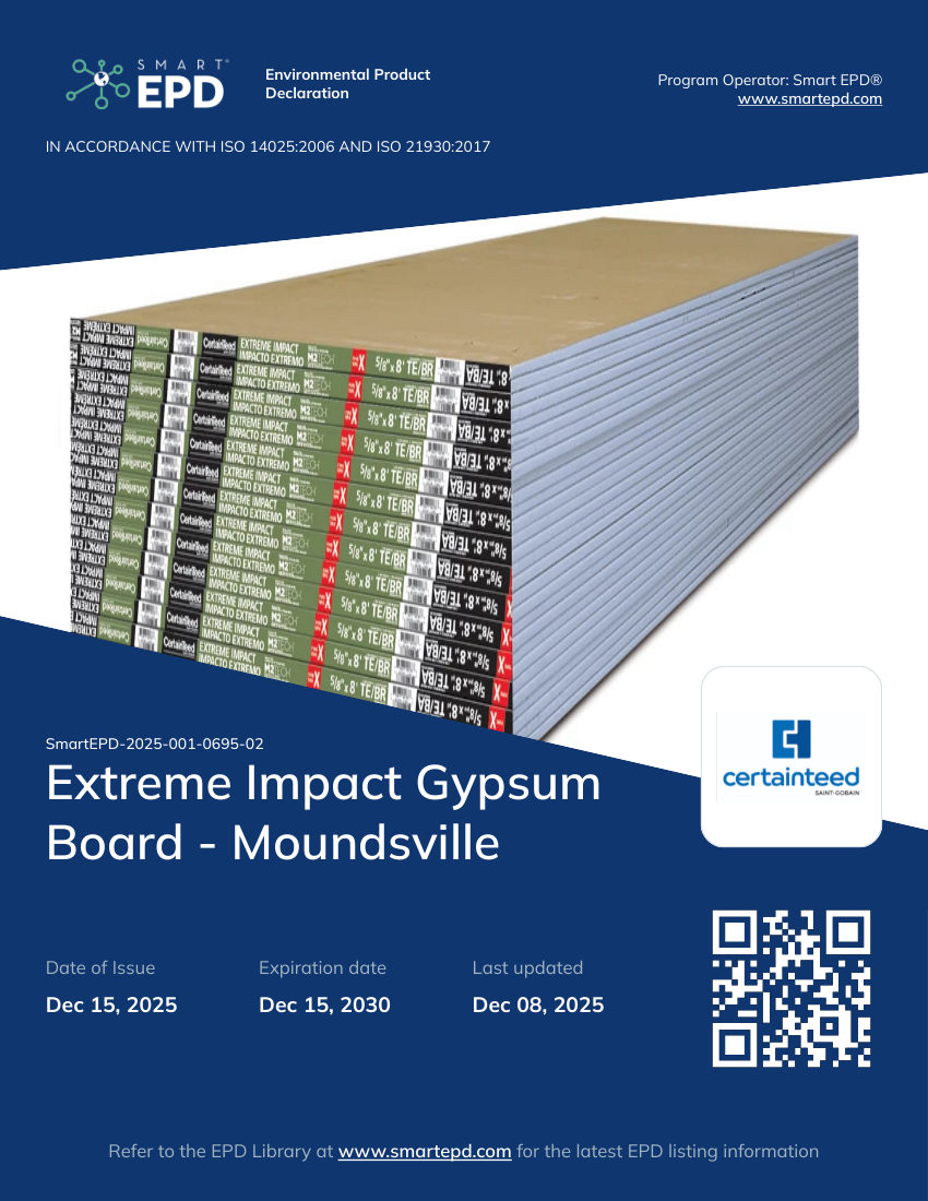 CertainTeed 106.1 CertainTeed Gypsum EPD Extreme Impact Gypsum Board Mou cut sheet — first page