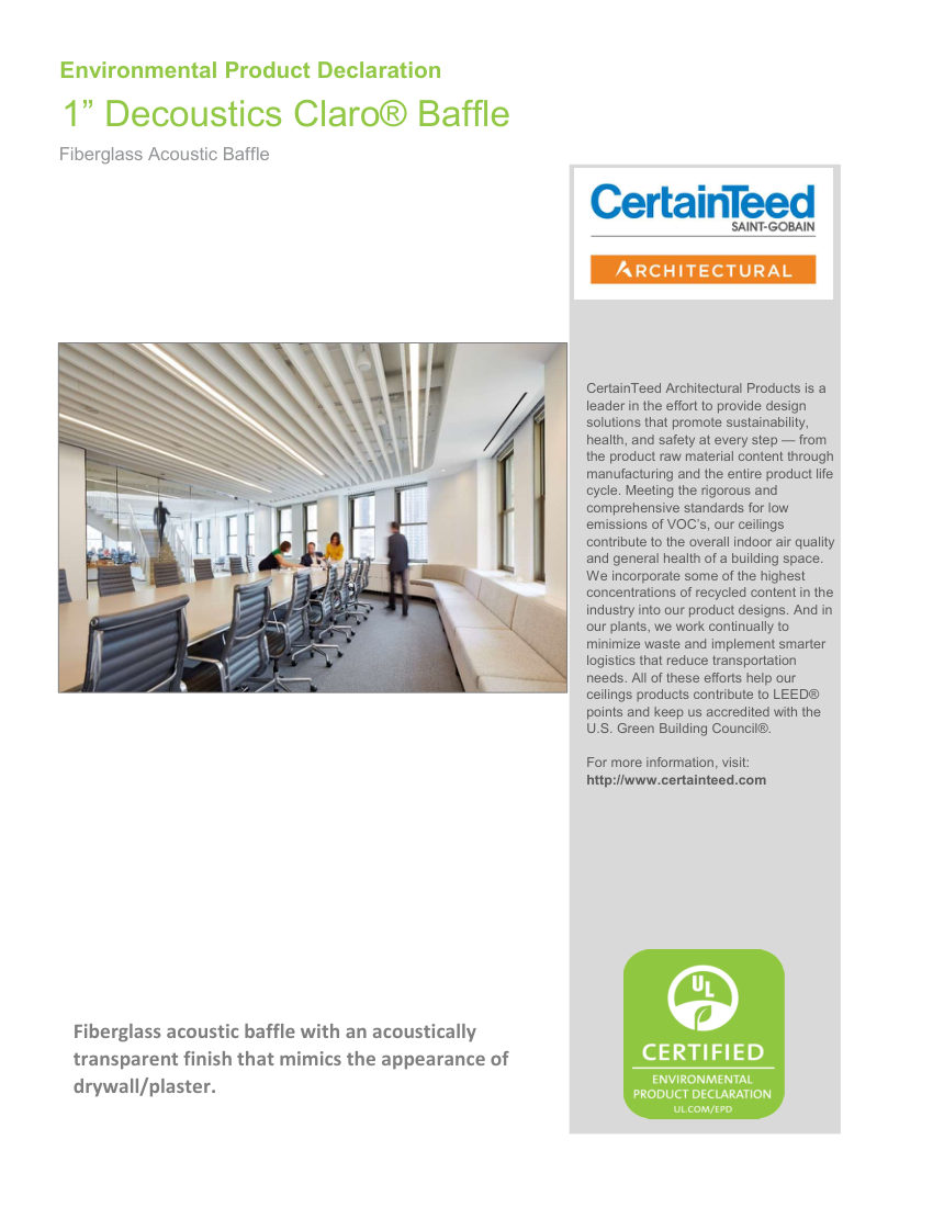 CertainTeed 1INOPENDOWNLOADCOPY cut sheet — first page