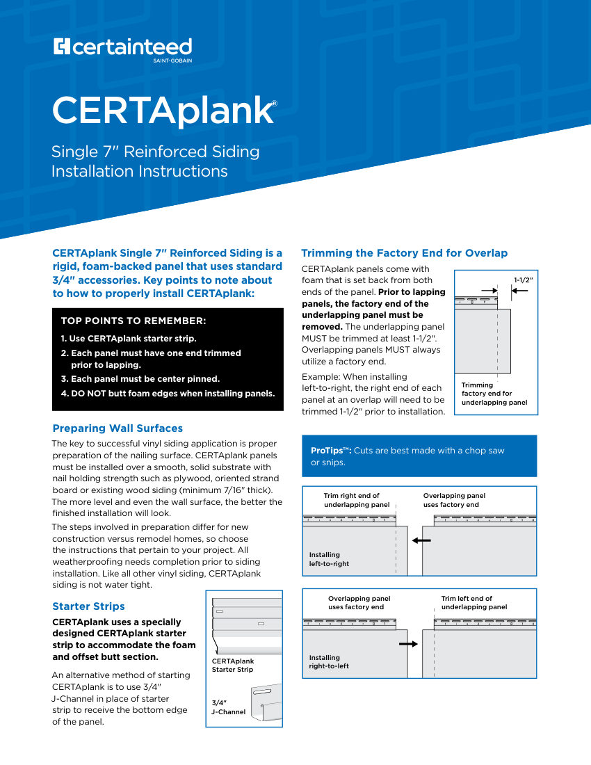 CertainTeed certaplank 4page Installinstructions 04 03 1379 US EN 2304 cut sheet — first page