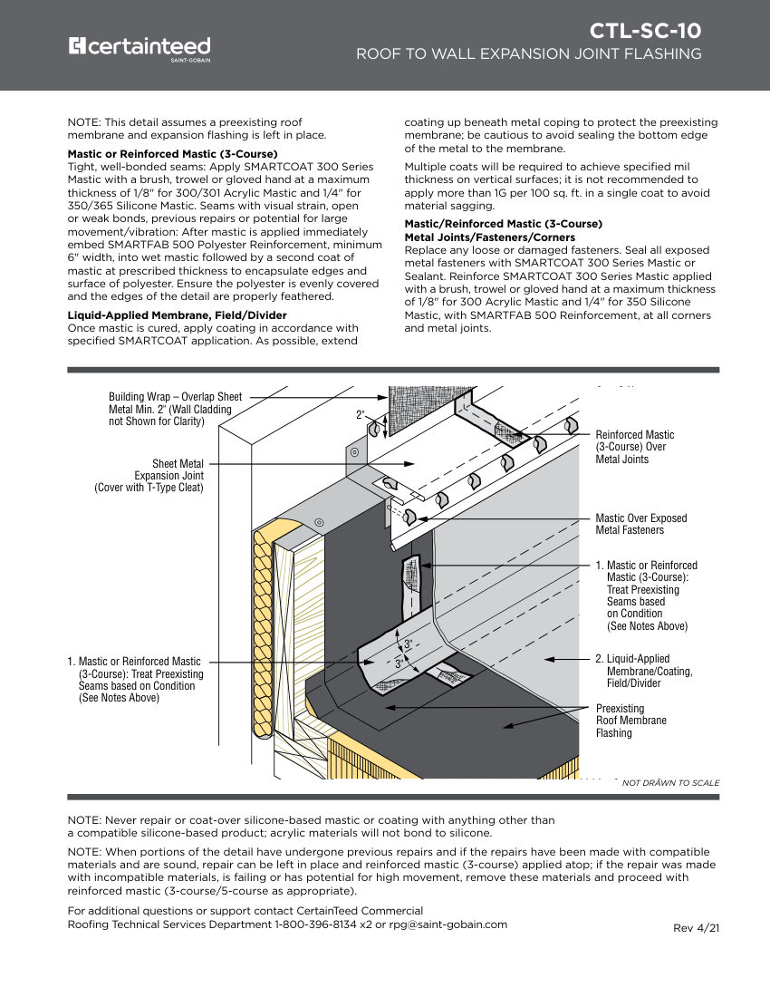 CertainTeed CTL-SC-10 cut sheet — first page