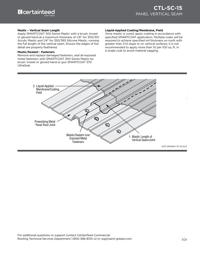 CertainTeed CTL-SC-15 cut sheet — first page