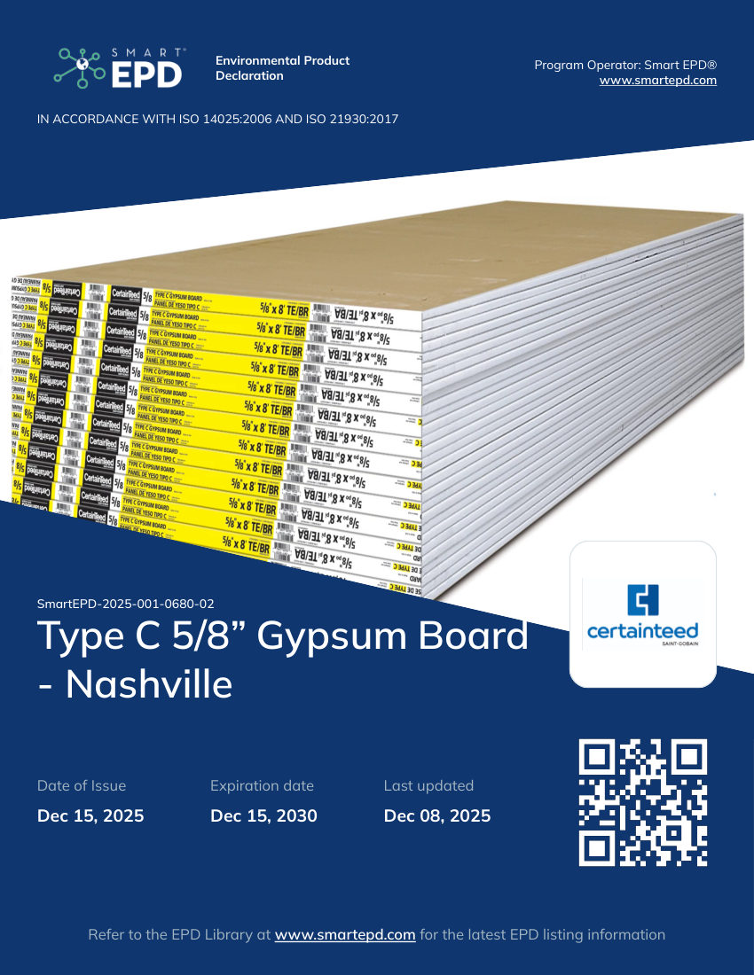 CertainTeed epd type c gypsum board 5 8 nashville cut sheet — first page