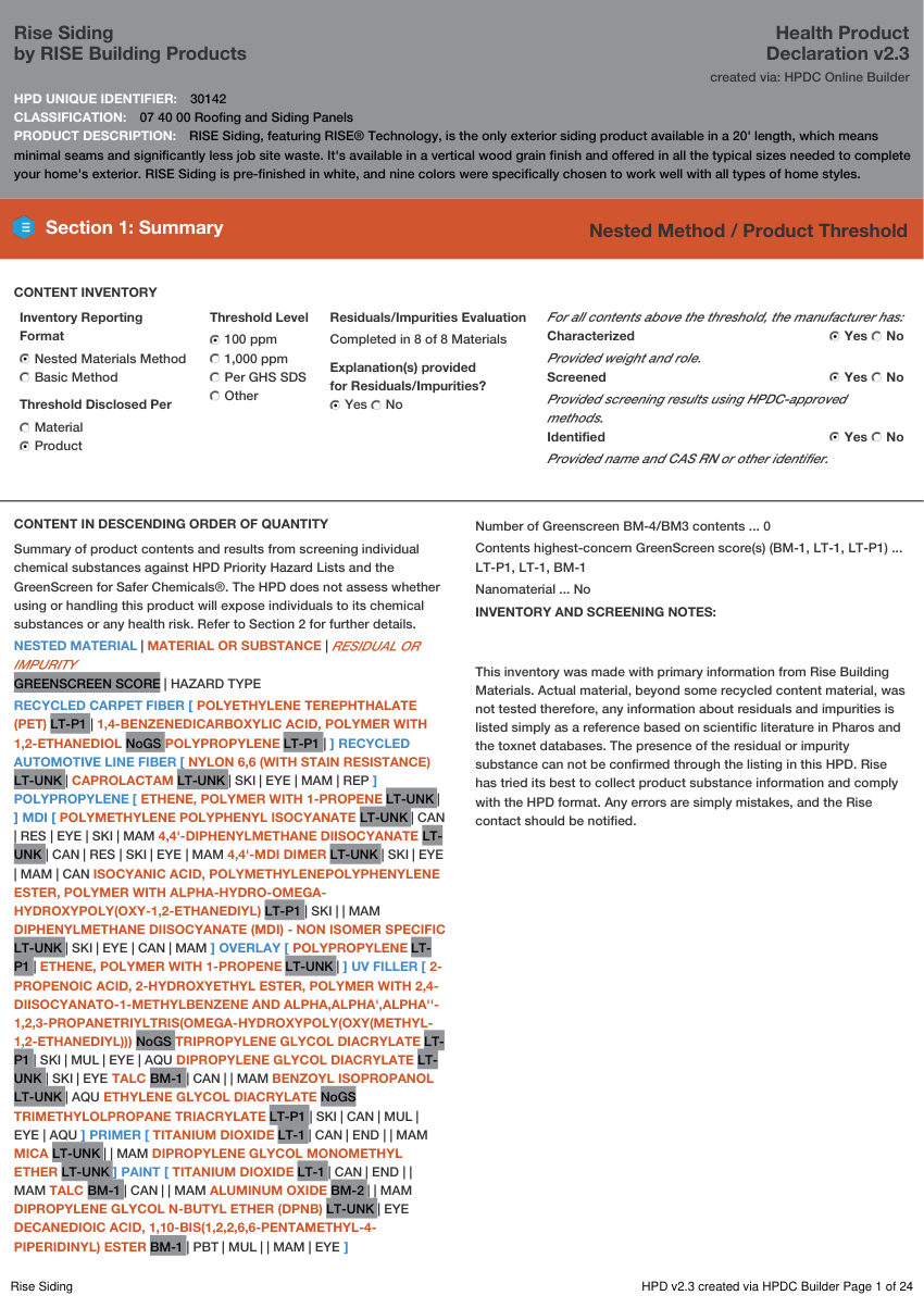 CertainTeed v2.3 cut sheet — first page