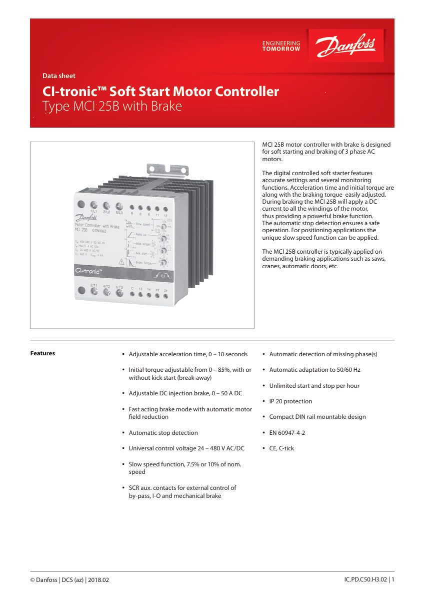 Danfoss 037N0061 cut sheet — first page