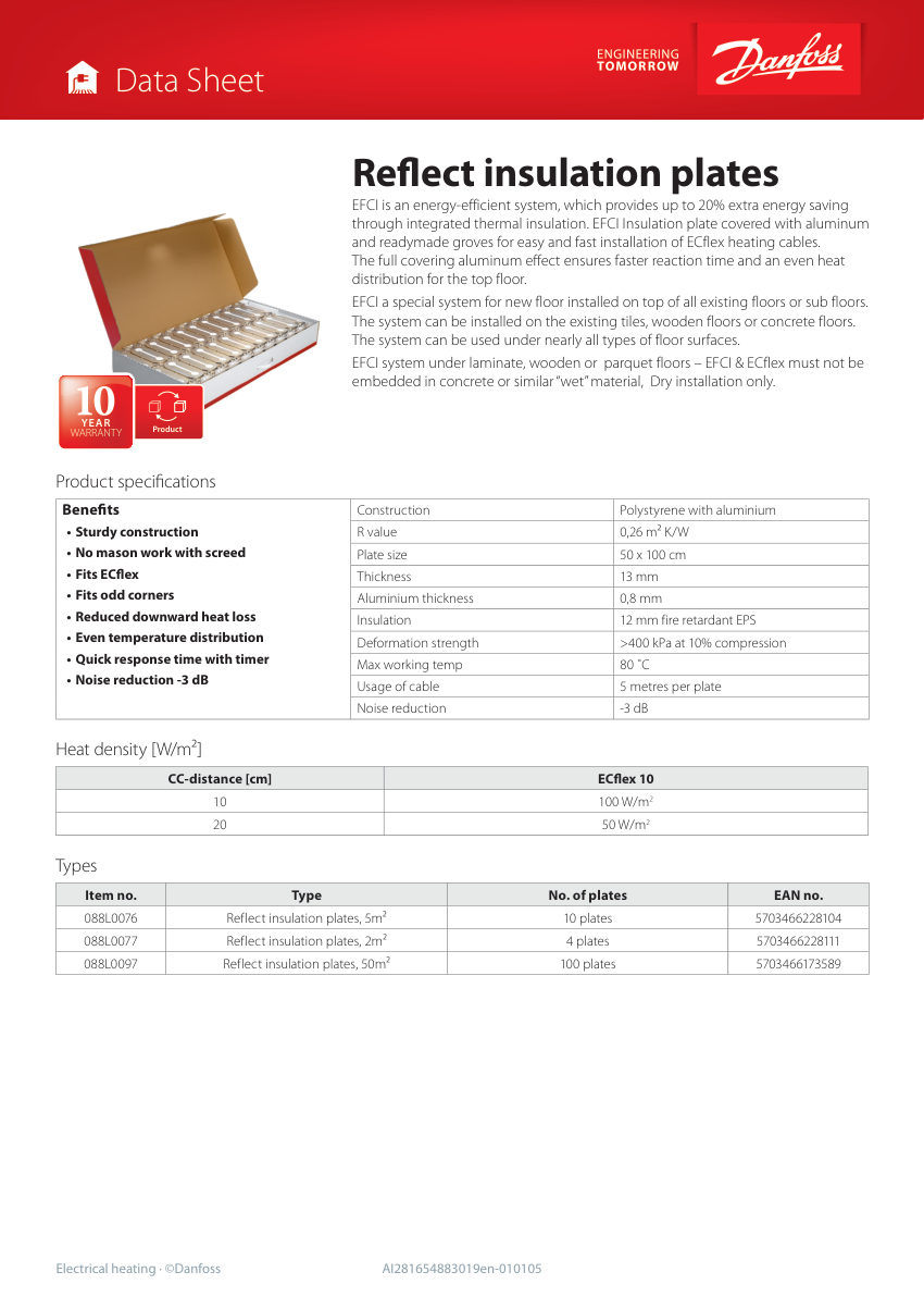 Danfoss 088L0076 cut sheet — first page