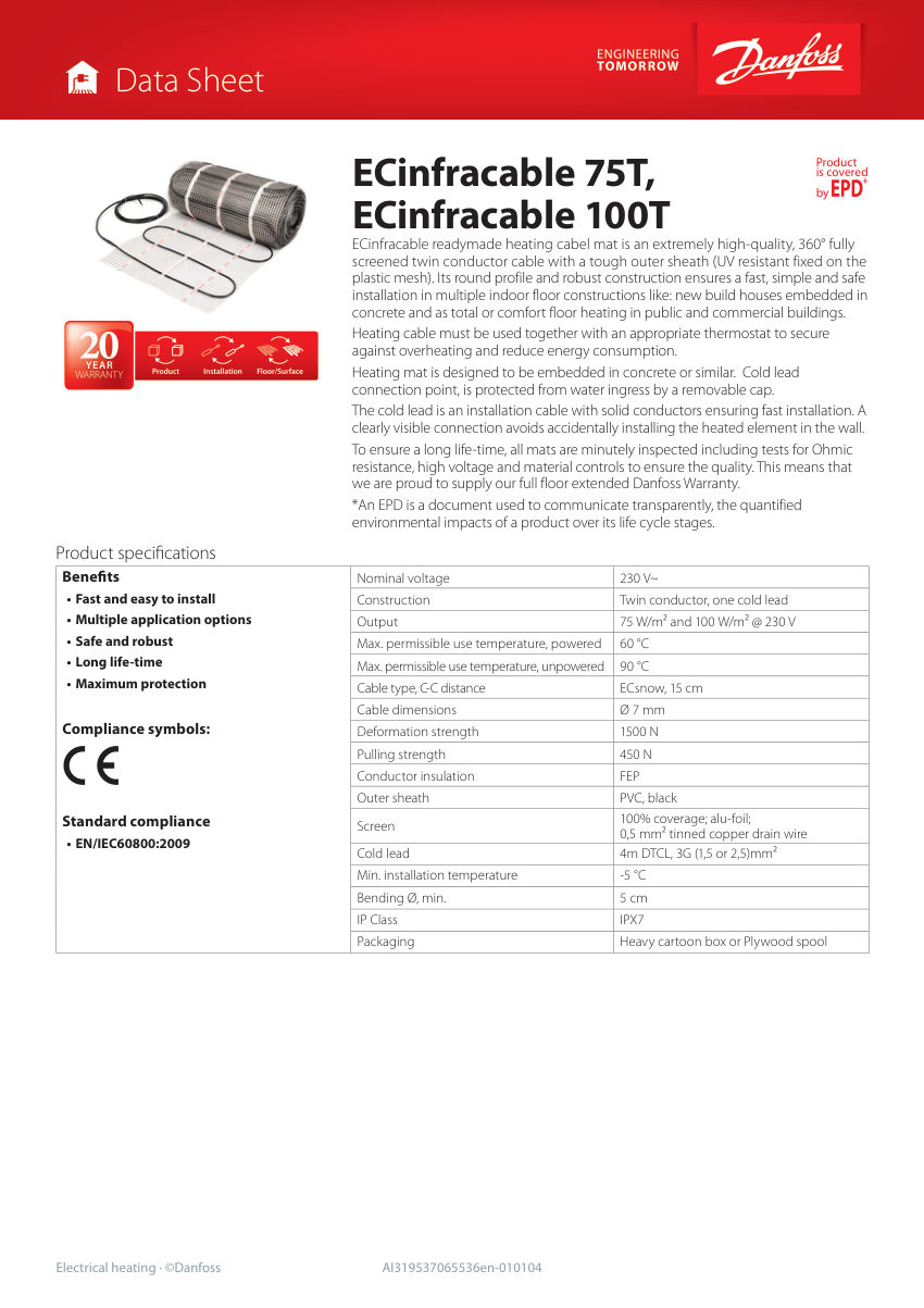 Danfoss 088L6335 cut sheet — first page