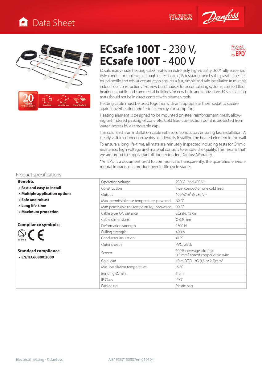 Danfoss 088L6451 cut sheet — first page