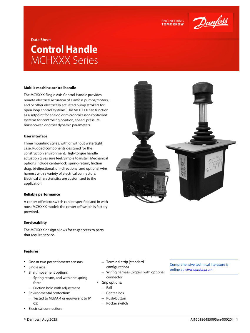 Danfoss 11028299 cut sheet — first page