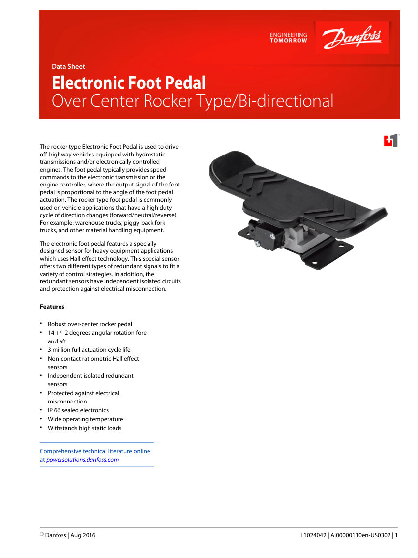 Danfoss 11065877 cut sheet — first page