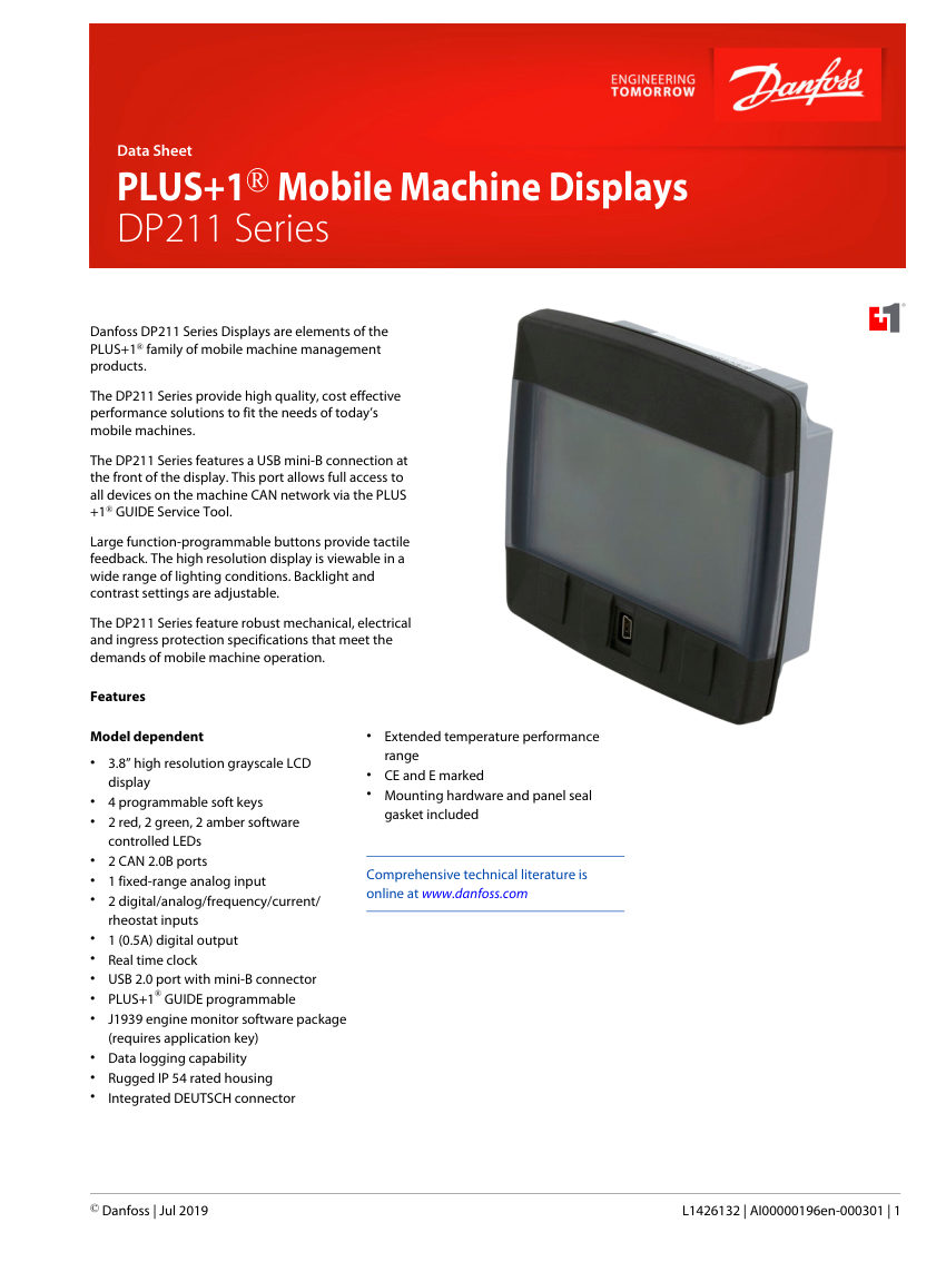 Danfoss 11134226 cut sheet — first page