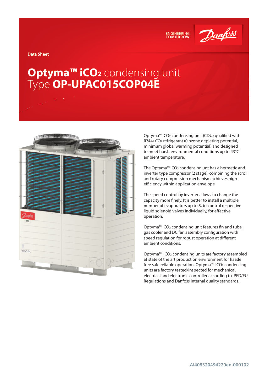 Danfoss 114X6003 cut sheet — first page