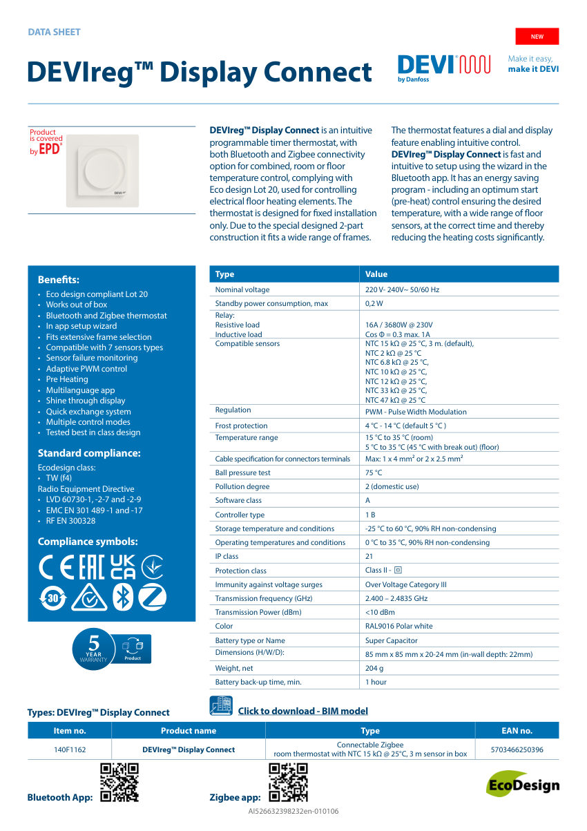 Danfoss 140F1162 cut sheet — first page