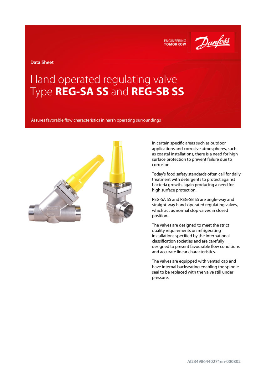Danfoss 148B5017 cut sheet — first page