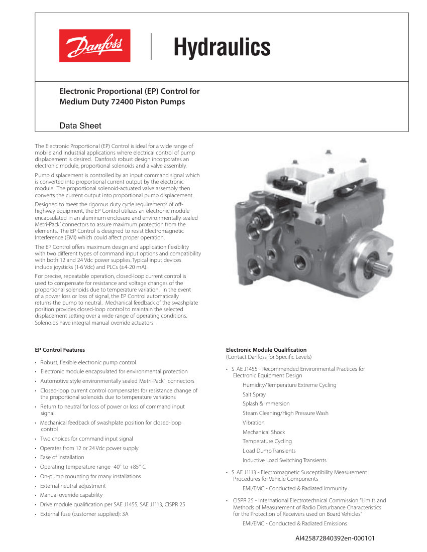 Danfoss 990762-000 cut sheet — first page