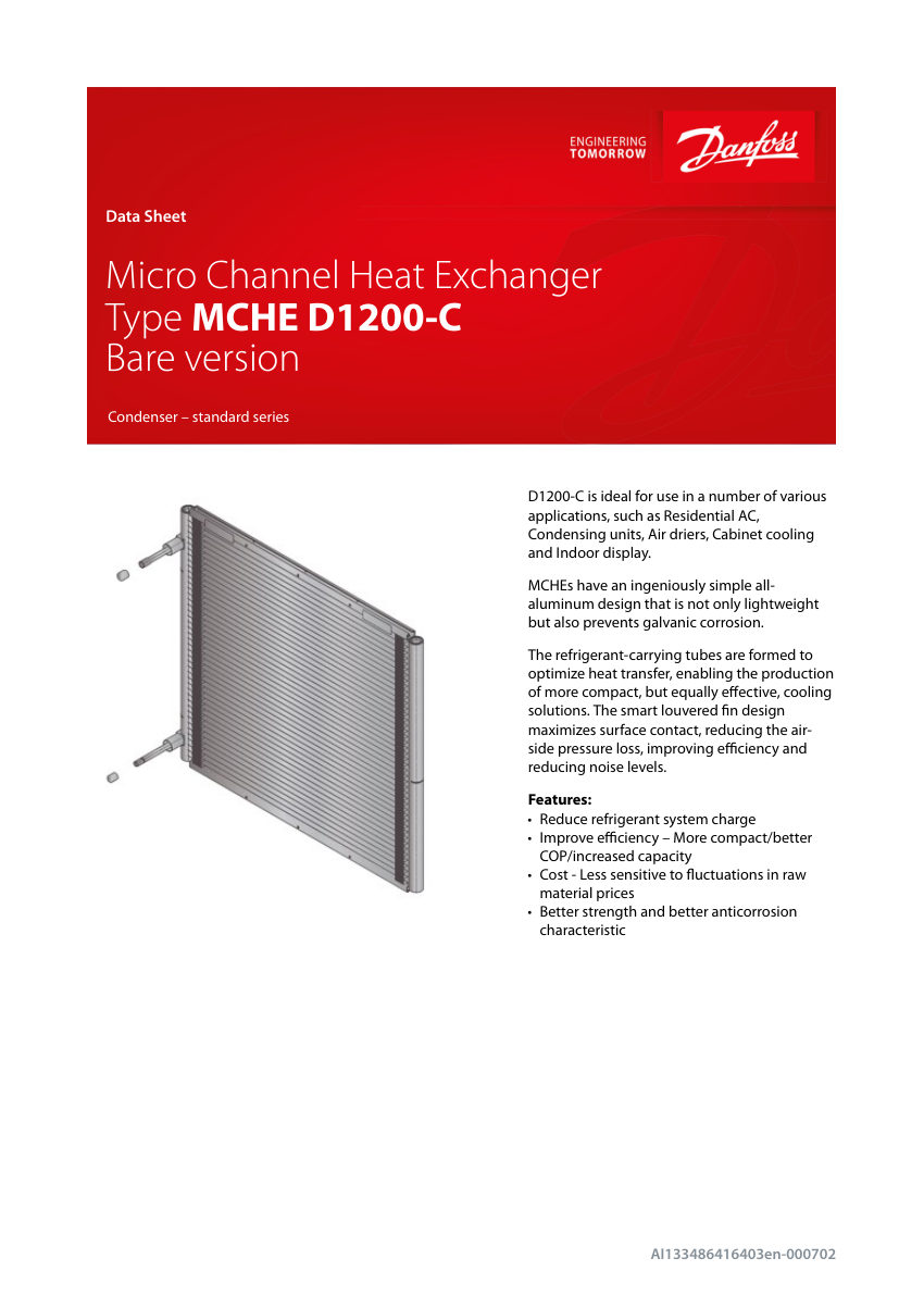 Danfoss AI133486416403en-000702 cut sheet — first page