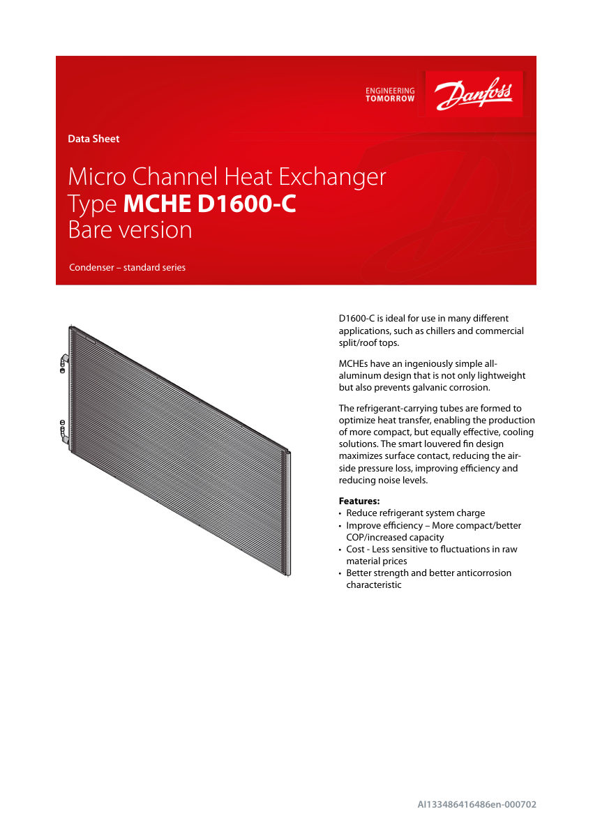 Danfoss AI133486416486en-000702 cut sheet — first page