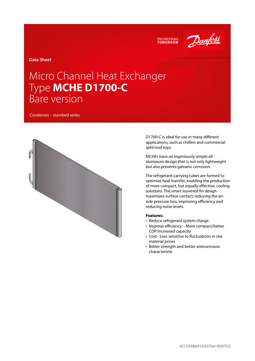 Danfoss AI133486416507en-000702 cut sheet — first page