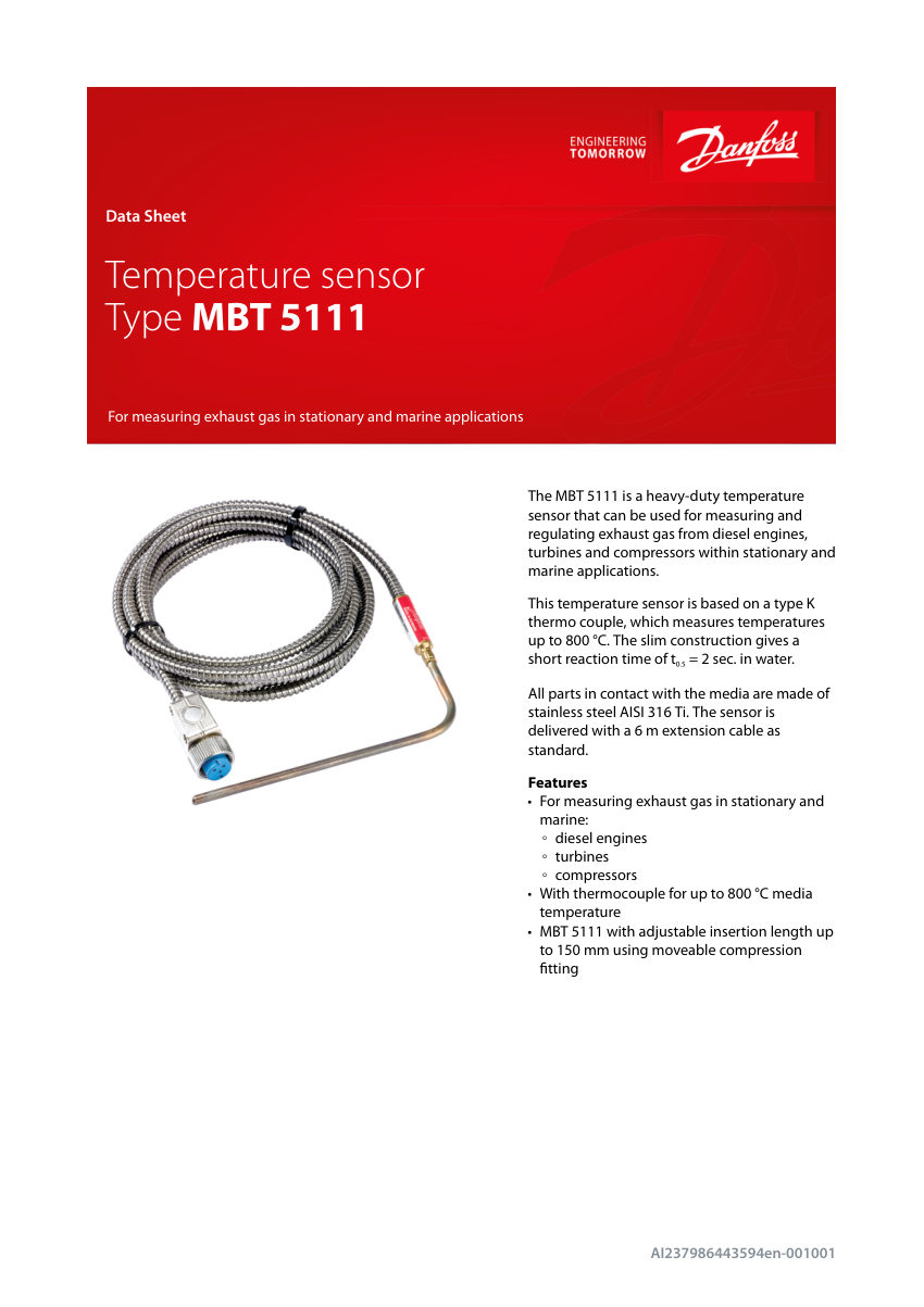 Danfoss AI237986443594en-001001 cut sheet — first page