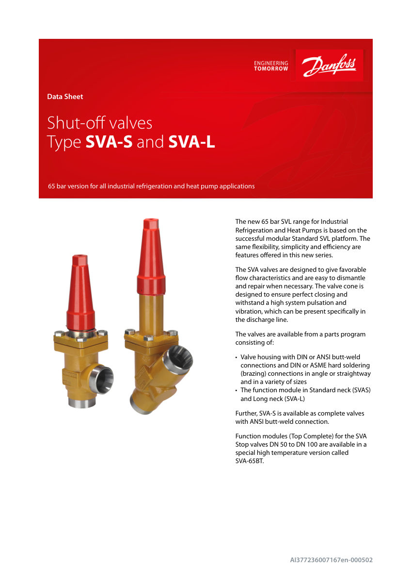 Danfoss AI377236007167en-000502 cut sheet — first page