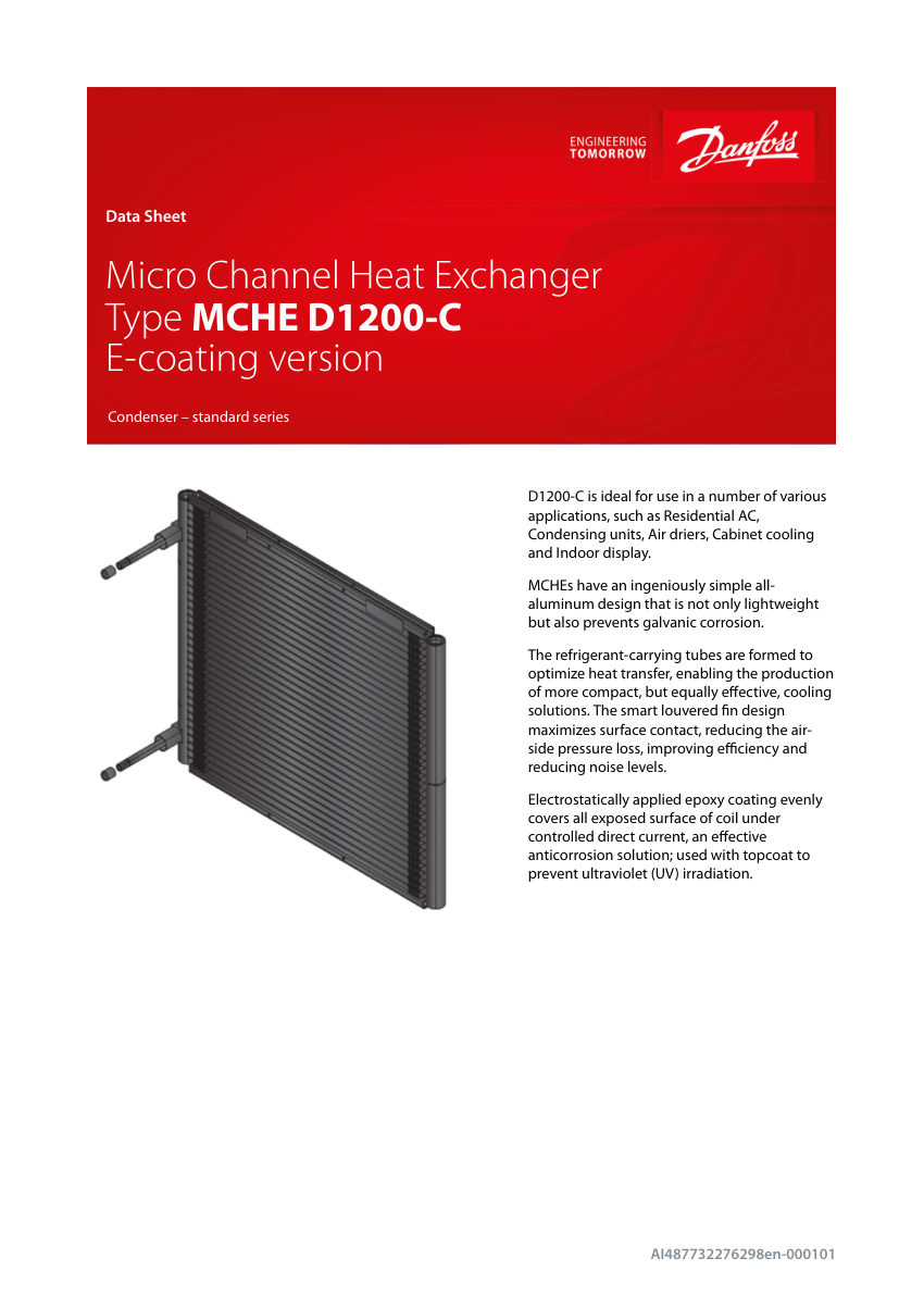 Danfoss AI487732276298en-000101 cut sheet — first page