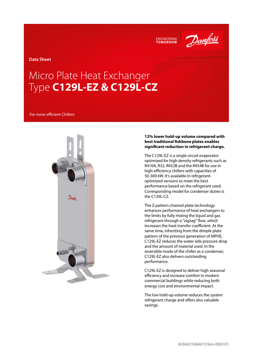 Danfoss C129L-EZ cut sheet — first page