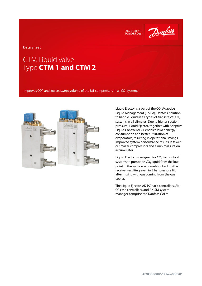 Danfoss CTM-1 cut sheet — first page