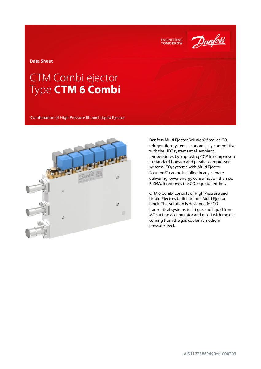 Danfoss CTM-6-Combi cut sheet — first page