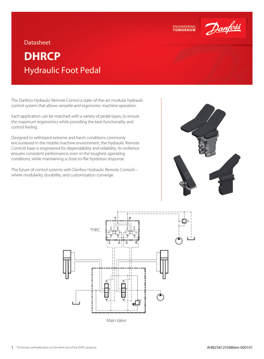 Danfoss DHRCP cut sheet — first page