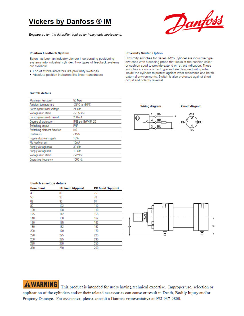 Danfoss IM-25 cut sheet — first page