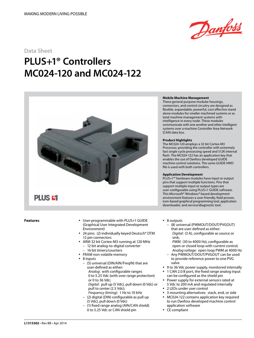 Danfoss MC024-120 cut sheet — first page