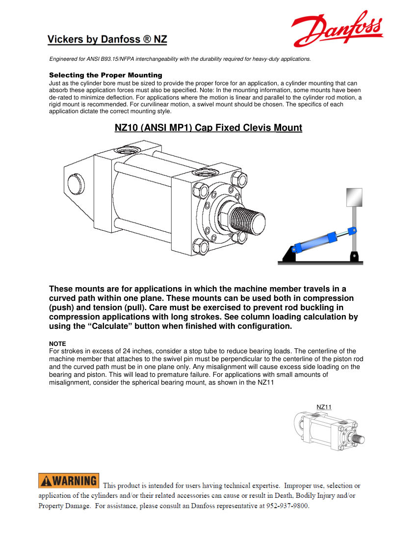 Danfoss NZ10 cut sheet — first page