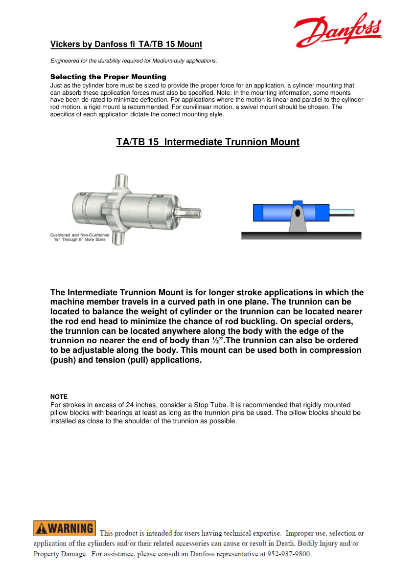 Danfoss TA/TB-15 cut sheet — first page