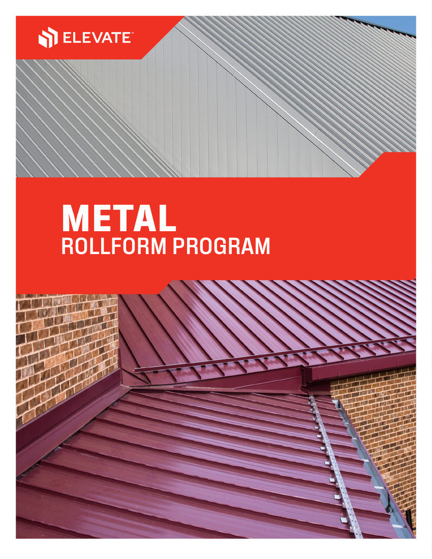 Elevate Metal Rollform Program cut sheet — first page