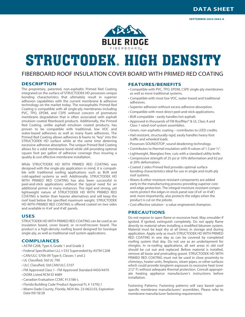 Elevate TIS 953 - STRUCTODEK HD cut sheet — first page