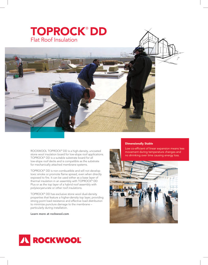 Elevate TIS 957 - ROCKWOOL TOPROCK DD cut sheet — first page