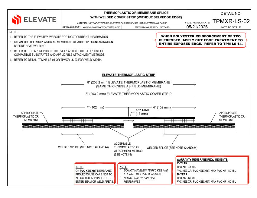 Elevate TPMXR-LS-02 (UTXR-LS-02 & PVCXR-LS-02) - THERMOPLASTIC XR ME cut sheet — first page