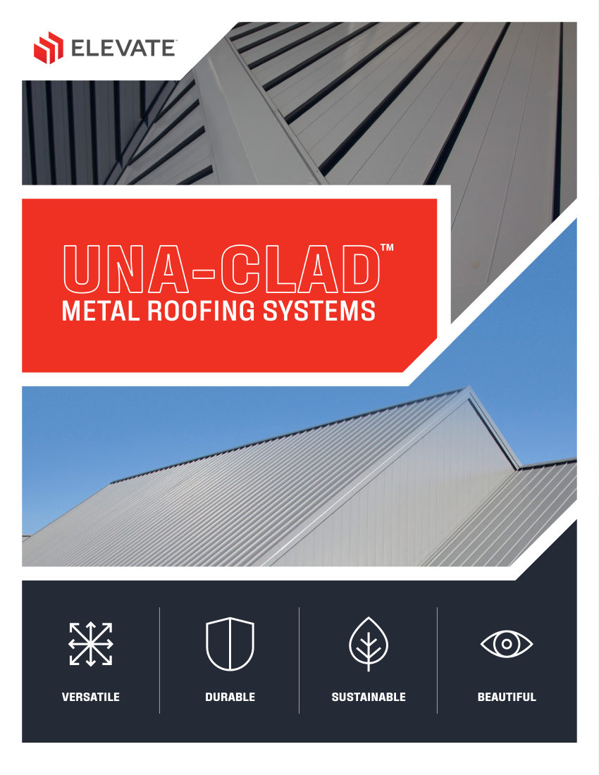 Elevate UnaClad Metal Roofing Systems cut sheet — first page