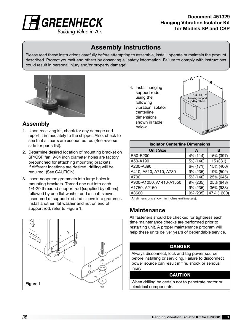 Greenheck 370007 cut sheet — first page