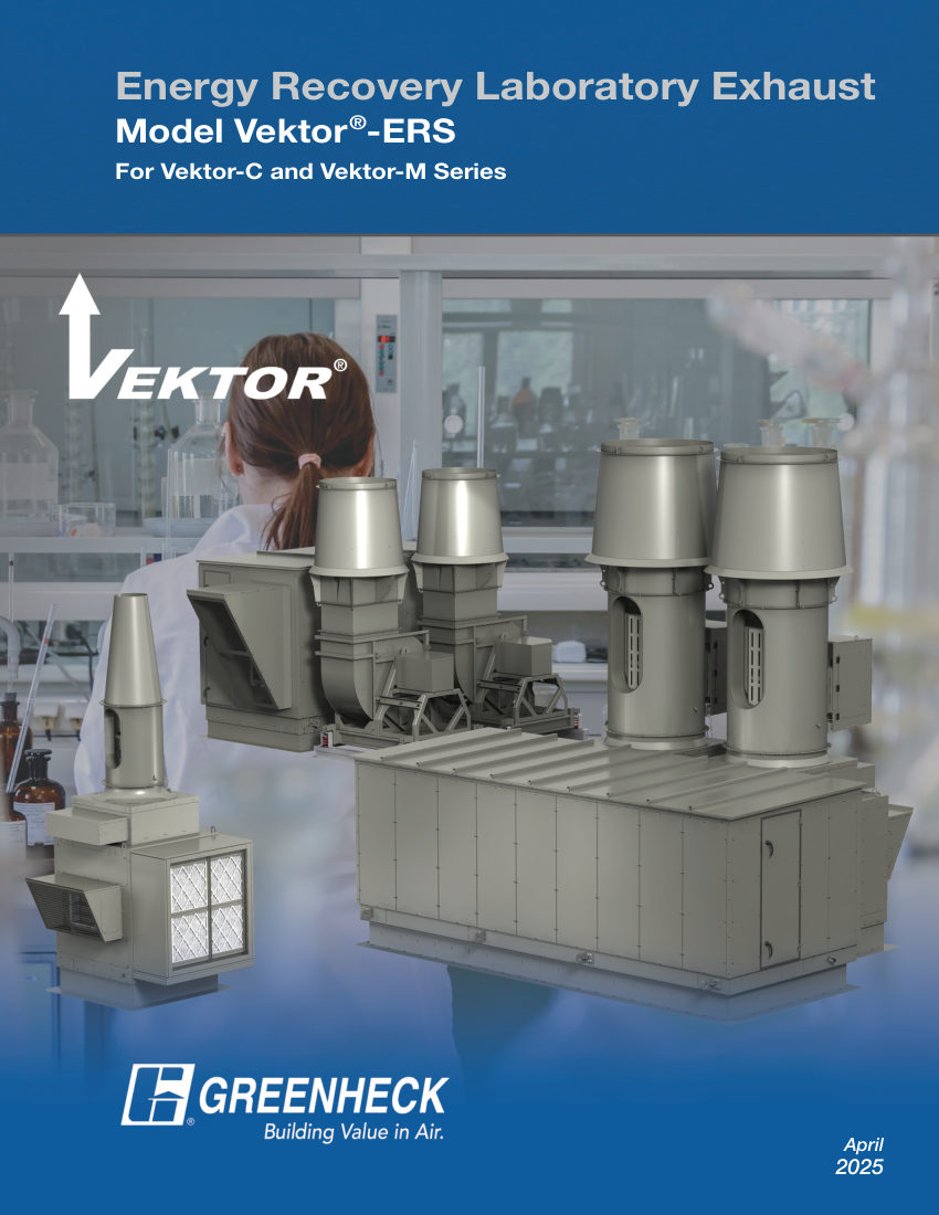 Greenheck Vektor-ERS cut sheet — first page