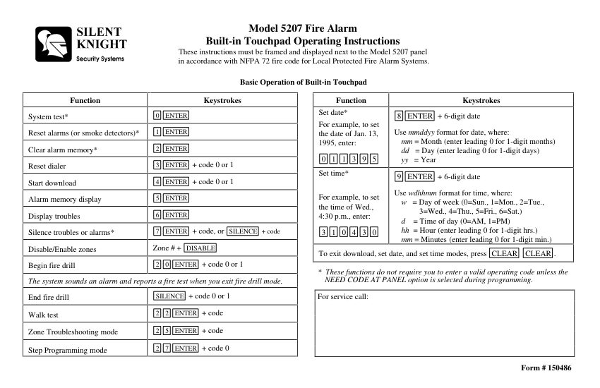 Honeywell Fire 5207 cut sheet — first page