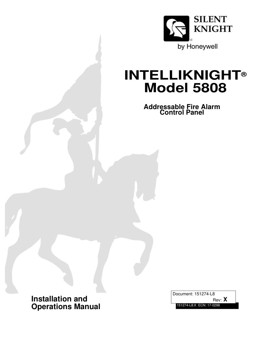Honeywell Fire 5808 cut sheet — first page