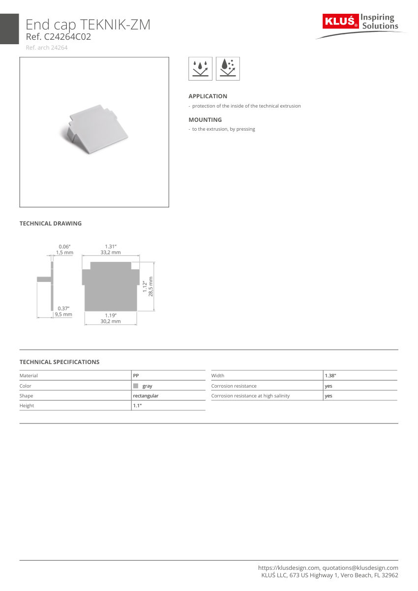 Klus Design A00399 cut sheet — first page