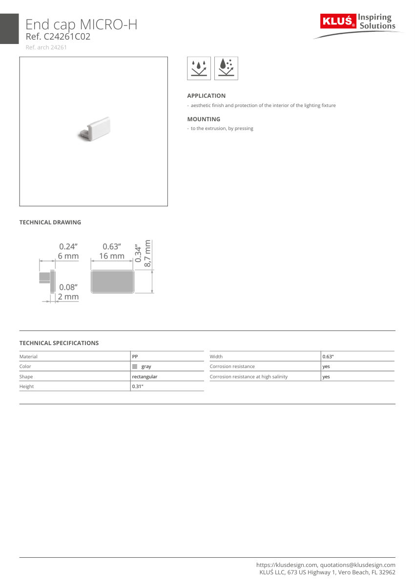 Klus Design A00599 cut sheet — first page