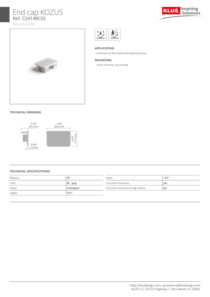 Klus Design A00600 cut sheet — first page