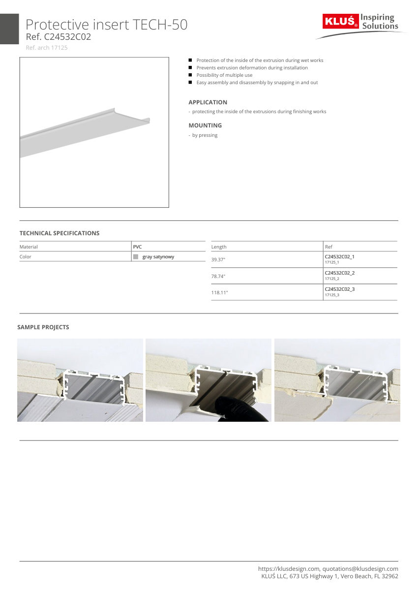 Klus Design A00958 cut sheet — first page