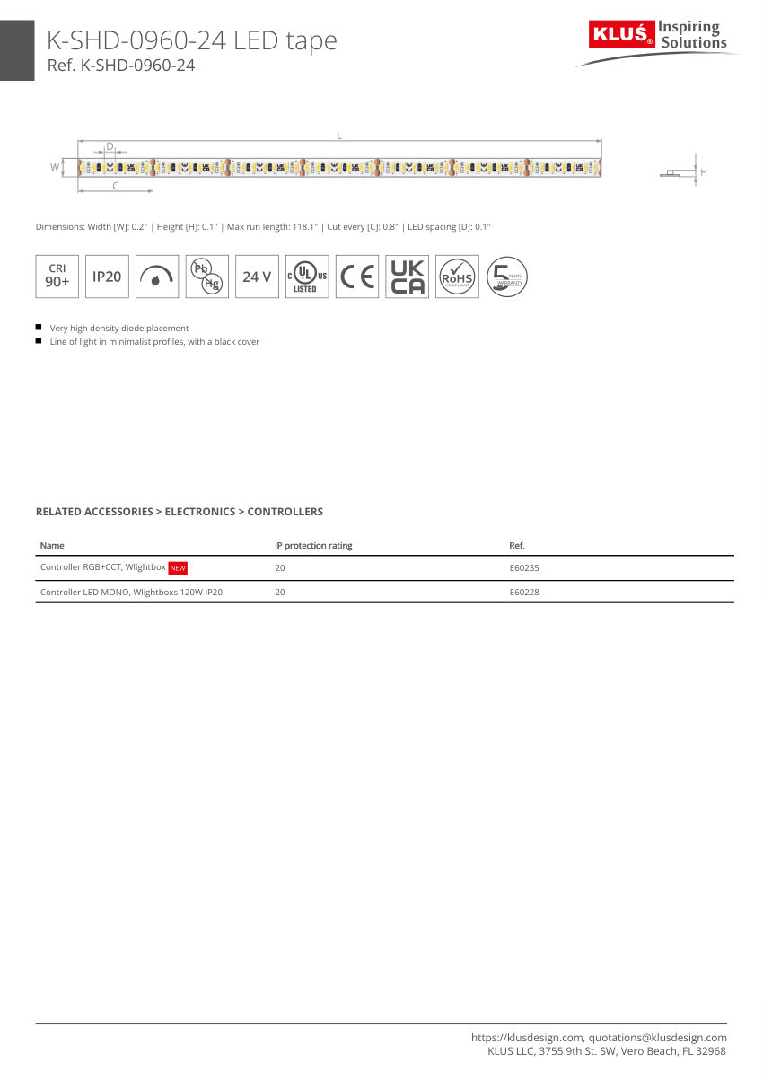 Klus Design A01168 cut sheet — first page
