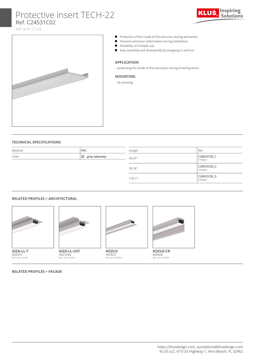 Klus Design A01177 cut sheet — first page