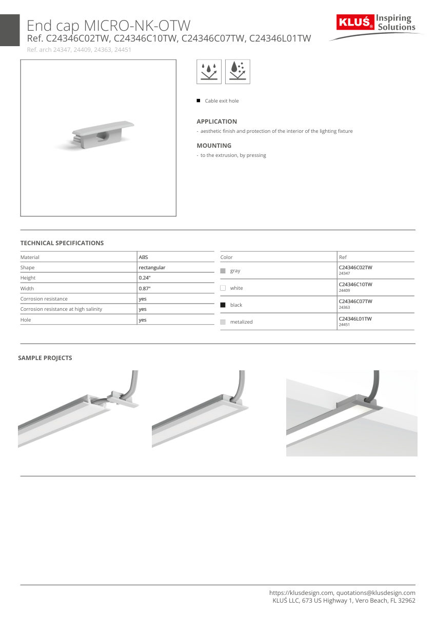 Klus Design A01587 cut sheet — first page